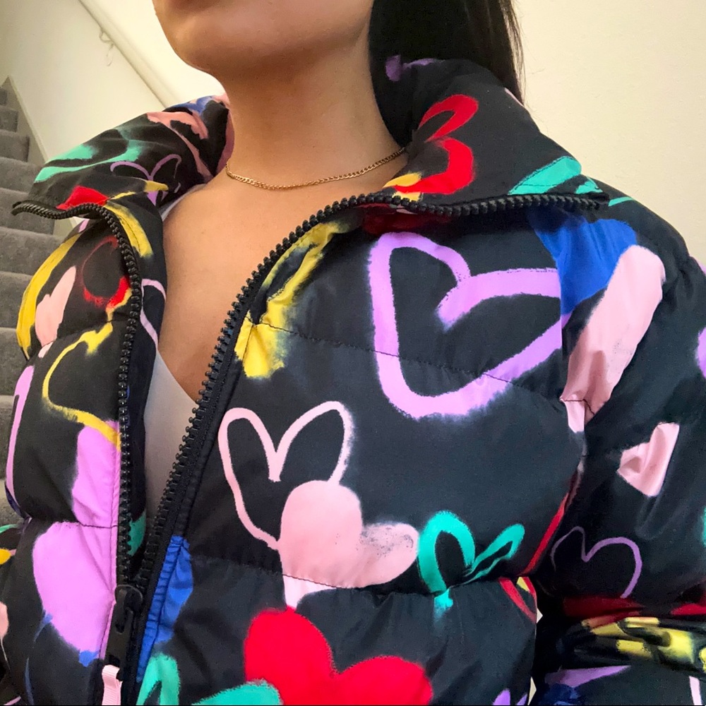 wild fable graphic puffer jacket